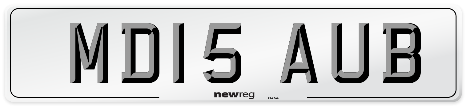 MD15 AUB Number Plate from New Reg